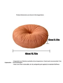 1pc 40cm Round Cushion, Soft & Comfortable Round Design, Light Beige Color With Good Breathability, Suitable For Balcony, Floor, All Seasons - A - View 11