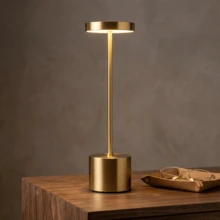 Set Of 2 Gold LED Cordless Table Lamps, USB Rechargeable Dimmable Bedside Desk Light, Modern Minimalist Metal Nightstand Lamp For Bedroom Living Room Office Home Decor - Golden Table Lamp - View 9