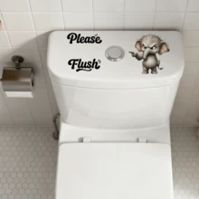 1/3pcs Funny Toilet Stickers Angry Cat Please Flush Design Waterproof Removable PVC Decals Suitable For Bathroom Restroom Toilet Tank Home Decor Wall Art Sign - Toilet Stickers - View 4