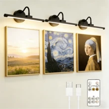 1 قطعة مصباح لوحة جدارية LED، يعمل بالبطارية، إضاءة داخلية مع جهاز تحكم عن بعد، مصباح جهاز تحكم عن بعد قابل للشحن، مصباح لوحة فنية LED قابل للتعتيم مع 3 درجات حرارة لونية، يستخدم لعرض الإضاءة في المعارض وغرف المعيشة وغرف النوم والممرات (1800mAh) - USB - مشاهدة 8