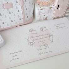 Leather Desk Pad Protector Pink Bunny Gradient Rabbit Love Mouse Pad Office Desk Mat Waterproof Non-Slip PU Desk Blotter Pad Gaming Esports User Y2K KOREAN INS - View 10