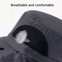 Sombrero de sol de unicolor con máscara facial desmontable, unisex, diseño de malla transpirable, protección efectiva contra mosquitos e insectos, adecuado para playa, pesca, senderismo, campamento al aire libre - multicolor - Ver 7