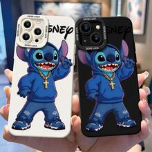 Disney Lilo & Stitch Stitch Phone Case, Streetwear‑Style Stitch Character Print With Hoodie, Gold Chain & Sneaker Design & Disney Logo, Shockproof TPU Protective Back Cover For IPhone 15 14 13 12 Pro Max, Disney Stitch Phone Case For IPhone 17, 16, 15, 14, 13, 12, And 11 Pro ,Galaxy S22 ,S23,S24,S25 Models. A Fun Gift For Family, Friends, Birthdays, Holidays, And Special Occasions. - 黑色 - 查看 3