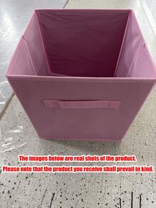 1/3/6pcs Pink Foldable Clothes Storage Boxes Without Lid, Durable Breathable Non-Woven Fabric Stackable Closet Organizer Bins, Space-Saving Collapsible Storage Boxes For Home, Apartment, Dorm Daily Use - Pink - View 12