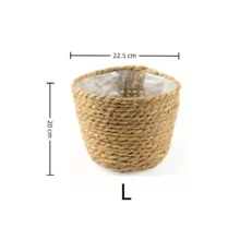 1件手工編織藤編花盆套，圓形波希米亞風花盆含塑膠內襯，室內植物藤編籃，防水輕量花盆，適用於室內/室外植物、仙人掌、多肉植物，小至中型居家園藝裝飾、房間裝飾與家居裝飾 - A - 查看 15