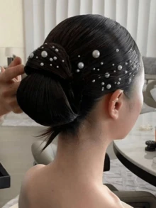 165 Pearl Stickers, Cream Pearl Embellishments, For Hair, Phone Decoration. - Multicolor - View 2