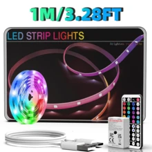 Tiras de luces LED RGB de 3‑100 pies, control remoto de 44 teclas, 6 modos DIY, brillo regulable, recortables, fáciles de instalar, luces decorativas de cambio de color para decoración de habitación, decoración de pared, decoración del hogar, fiesta, estantería - 3535RGB - Ver 11