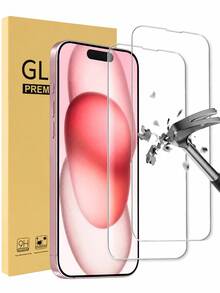 2 Stücke/Set Hochauflösender gehärteter Glas-Bildschirmschutz, kompatibel mit iPhone 17/17Pro/17Pro Max/16/15/14/13/12/11 Pro Max, auch kompatibel mit iPhone 7/8 Plus/X/XS Max/XR - 9H Härte, hochauflösendes kratzfestes Handy-Zubehör - 2 Stück - Übersicht 1