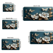 1/10Pcs Alfombrilla de Secado de Platos con Flor Plana 2D para Encimera de Cocina, Alfombrilla de Diatomita Antideslizante, Alfombrilla Absorbente para Café, Alfombrilla de Secado de Platos de Moda para Encimera de Cocina Accesorios de Barra de Café Máquina de Espresso Escurridor de Platos - verde menta - Ver 3