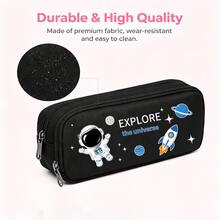 Carton Astronaut Large Capacity Easy Japanese Pencil Case New Stationery Box Pencil Case Cosmetic Storage Bag. Multifunctional Stationery Bag, Stationery Pencils And Pens Marker Storage Bag, Marker Box, Pen Box, Beauty Cosmetic Bag,Back To School Pen Bag - Multicolor - View 4