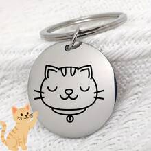 Minimalist Pet Hanging Collar Accessory, Classic Stainless Steel Dog Tag, Compatible With Pet Collars, Simple Style Suitable For Various Looks, Easy To Detach And Replace, Practical Daily Accessory For Home Cats And Dogs - Multicolor - View 2