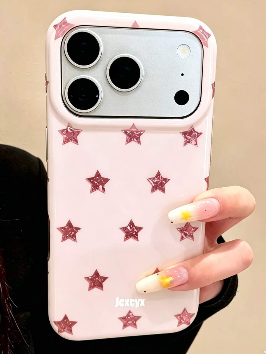Y2K Cute Star Candy Color Aurora Jelly Soft Phone Case, Compatible With IPhone 18 Pro Max 18 Pro 17 Pro Max 17 Pro 17 16 Pro Max 16 Pro 16 15 Pro Max 15 Pro 15 14 Pro Max 14 Pro 14 13 Pro Max 13 Pro 13 12 Pro Max 12 Pro 11, Glossy Soft Back Cover, Gift - Baby Pink - View 1