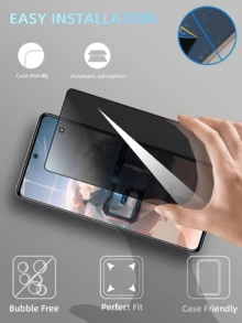 3-Pack Full Coverage Privacy Tempered Glass Screen Protector, Anti-Scratch Anti-Peeping Protective Film For Infinix, Easy Installation, No Bubbles, Easy Cleaning, Durable - Black - View 8