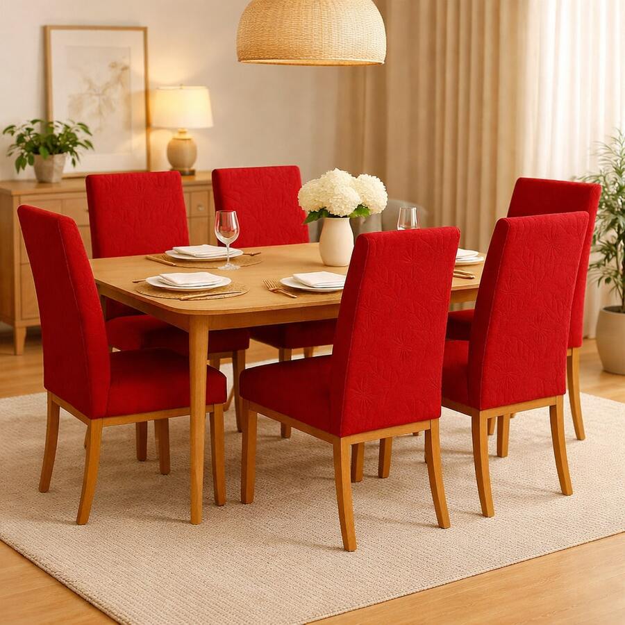 Quilted Chair Cover Kit With 6 Units - Exclusive Anti-Cat Spandex - Red - View 1