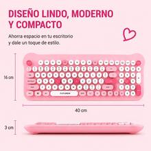 Pastel Bluetooth Keyboard And Mouse Kit For Girls | Ultra-Thin Silent Keyboard With Square Keys | Rechargeable, Compatible With 3 Systems And All Devices - Baby Pink - View 3