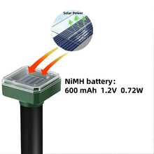 太陽能超音波驅蟲器，驅趕蚊子與老鼠，600 mAh 電池，太陽能充電，對土撥鼠、齧齒動物與田鼠有效，7-14 天見效，安裝簡單，適合戶外花園與草坪設計 - 彩色 - 查看 5