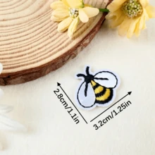 5/10/15/20/25/30Pcs Embroidered Bee Pattern Iron-On Patches, Suitable For Clothing, Shoes, Bags, Hats, Jeans Accessories, Sewing DIY Crafts - Bee - View 4