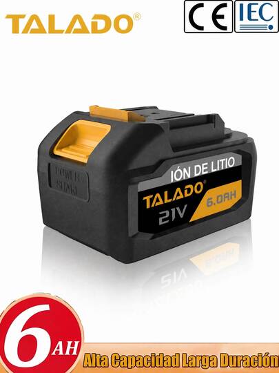 6000/3000mAh de alta capacidad, 2X tiempo de trabajo,Más de 1000 ciclos de carga, vida útil +2X,Protección múltiple (sobrecalentamiento, sobrevoltaje, etc.)Compatible con múltiples herramientas eléctricas