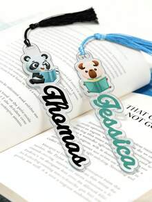 1/3/5 piezas Marcapáginas de acrílico personalizado con borla, Marcapáginas de animal con nombre personalizado, Marcapáginas de lectura de dibujos animados lindos para niños, estudiantes y maestros, Marcapáginas de texto personalizado, Accesorios de libros de acrílico, Artículos personalizados, Regalo para maestros, Recompensa de aula, Regalo de regreso a la escuela, Regalo para amantes de los libros, Accesorios de lectura para mujeres y hombres, Marcapáginas personalizable para libros, Regalo único de graduación, cumpleaños y Navidad, Marcapáginas de animal lindo para lectores, Útiles escolares, Decoración de libros - Multicolor - Ver 5