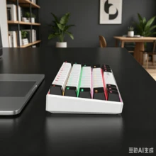 CHANGXIE G61 Gaming Keyboard, USB Wired Keyboard, 61-Key RGB Backlit, Mini Compact Portable Office Computer Mechanical Keyboard, Blue Switch, Compatible With Windows Tablet Laptop Gaming Players - C61 White/Black Switch - Red Switch - Upgraded Version - View 6