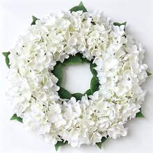 1pc Artificial Flower, Pompon Wreath Door Hanging, Suitable For Holiday Gift Decoration - White - View 4