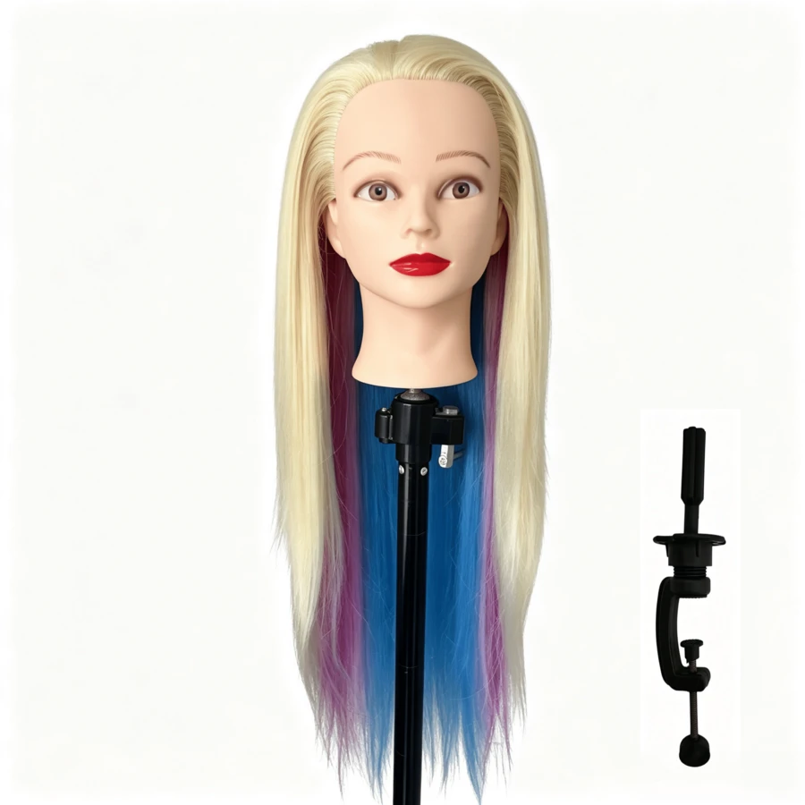 26 Inch Synthetic Fiber Mannequin Head, Suitable For Curly, Braided And Updo Hairstyles, Not For Heat Styling Or Dyeing. Comes With Free Stand For Stable Placement And Use. - View 1