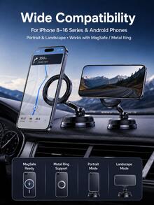 New Magnetic Car Phone Holder, Foldable Rotatable Stable Vacuum Suction Cup Phone Holder - A - View 8