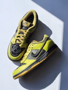 Nike Dunk Low Halloween 經典復古柔軟舒適百搭薄底防滑耐磨低筒板鞋男女同款 - 綠黑色 - 查看 2