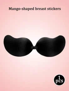 1 Peça Sutiã Push-Up Invisível e Sem Costura em Formato de Manga Autoadesivo para Mulheres, Adequado para Fotografia de Casamento e Mais - Preto - Visão 10