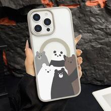 マグネット式黄ばみ防止 | 高級感あふれる2in1アクリルマグネット式スマホケース！スタイリッシュで手触りも良く、実用的な保護機能とマグネット式・耐衝撃設計を融合させた、高級感あふれるケースです。 熊 パンダ グレーの熊 白い熊 黒い熊 茶色の熊ケース  11 すまほ ケース 家族、恋人、友人、そして子供たちへのプレゼントに最適です。 Apple  Air/ 13 pro/16 Plus/12/17e/16/15 Pro/12 Pro Max/17/11 Pro/13/14 Pro Max/16e/17 Pro/16 Pro/14 Pro/17 Pro Max/11 Pro Max/15 Plus/15 Pro Max/16 Pro Max/12 Pro/15/14 Plus/14/13 Pro Max - グレー - チェックする 12