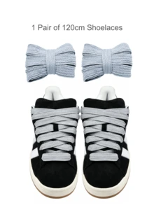 1 Pair Wide Flat Shoelaces (120cm/47.24"), Suitable For Sports Shoes/Unisex Casual Shoes/White Shoes/Basketball Shoes/Training Running Shoes, Summer Vacation, Graduation Party, Back To School Season - Multicolor - View 14