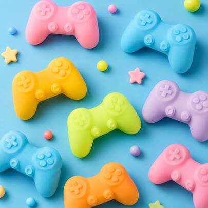 1pc Simulated Game Controller Squeeze Toy, Miniature Palm-Sized Stress Relief Toy For Teens, Adults, Young Girls, Home, Office, Birthday Party, Random Color