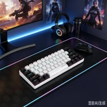 CHANGXIE G61 Gaming Keyboard, USB Wired Keyboard, 61-Key RGB Backlit, Mini Compact Portable Office Computer Mechanical Keyboard, Blue Switch, Compatible With Windows Tablet Laptop Gaming Players - C61 White/Black Switch - Red Switch - Upgraded Version - View 7