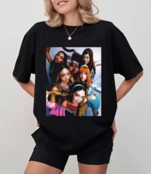 KATSEYE Colorful Cosplay Printed T-Shirt Casual Everyday - 黑色 - 查看 6