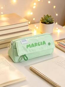 1pc Personalized Cute Pencil Case, Personalized Stationery Back To School Gift, Customized Name Large Capacity Pencil Bag, Portable Pencil Box, Kawaii, Aesthetic - Multicolor - View 6