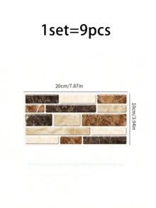 OUTANA 9/12/25pcs Vinyl Self-Adhesive Wallpaper, Vintage Brick Pattern With Faux Marble Crystal Texture Sticker, Waterproof, Moisture-Proof, Oil-Resistant, Dirt-Resistant, Easy To Apply And Remove Without Residue, Wall Decor For Living Room, Bedroom, Bathroom, Baby Room, Reading Nook, Room Renovation, Creating Atmospheric Home Decor Art Wall, Autumn Decoration, Halloween - Multiple Styles - View 10