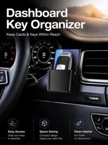 Car Key Storage, Car Card Storage, Car Dashboard Central Console Remote Control Box, Car Key Storage Box, Car Supplies Key Case Storage Box, Car Small Item Storage - A - View 4