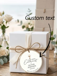 Customized Wine Bottle Tags, Customized Gift Tags, Customized Thank You Cards, Customized Clothing Tags, Customized Paper Box Tags, Customized Cards, Customized Thank You Cards, Customized Shaped Greeting Cards, For Party, Holiday, Gathering, Restaurant, Wedding, Back To School Season, Confession Season - Wedding Tag - View 1