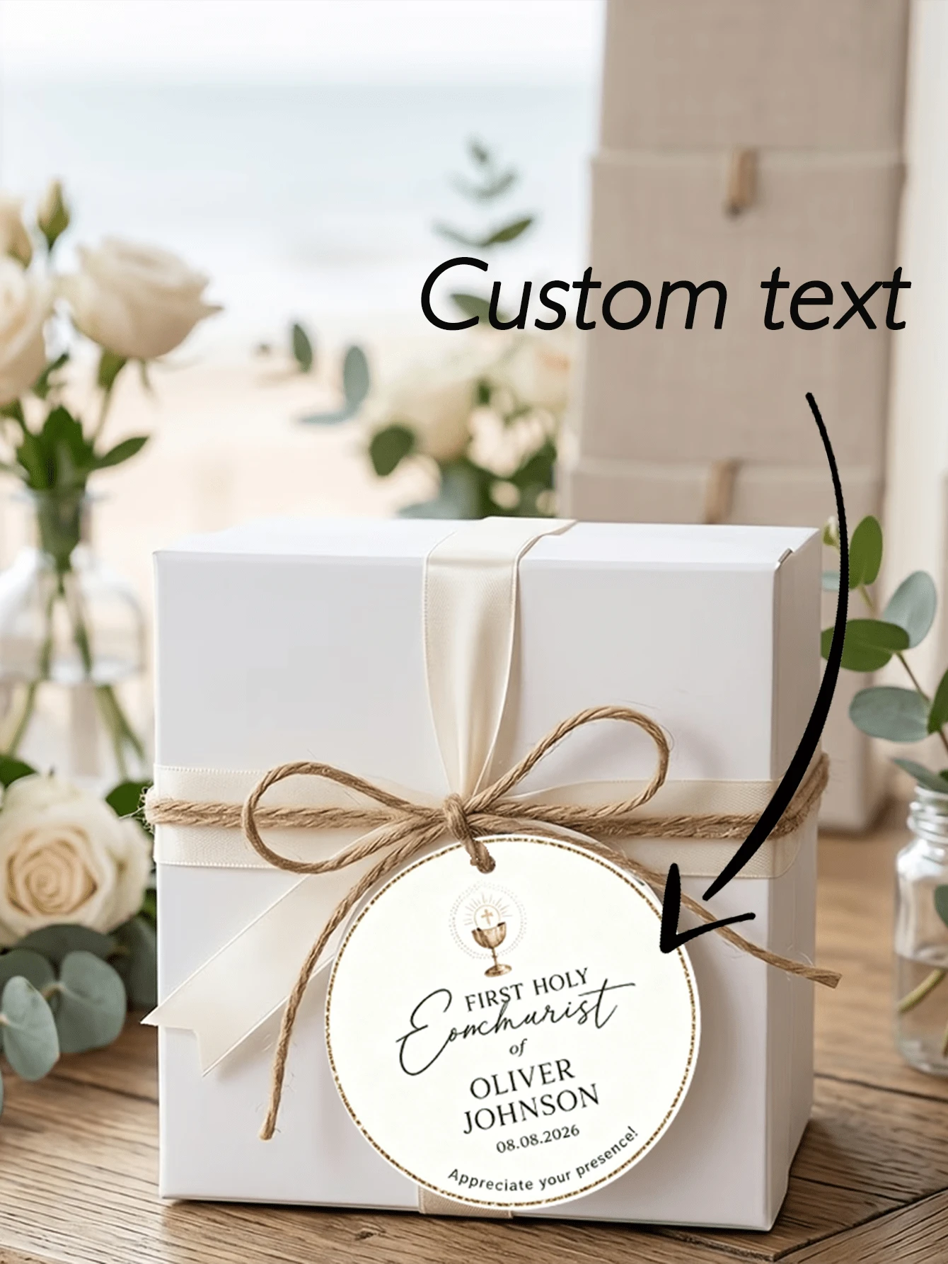 Customized Wine Bottle Tags, Customized Gift Tags, Customized Thank You Cards, Customized Clothing Tags, Customized Paper Box Tags, Customized Cards, Customized Thank You Cards, Customized Shaped Greeting Cards, For Party, Holiday, Gathering, Restaurant, Wedding, Back To School Season, Confession Season - Wedding Tag - View 1