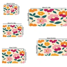 1/10Pcs Spring Flower Pattern Dish Drying Mat For Kitchen Counter, Non-Slip Heat Resistant Diatom Drainer Mats, Hide Stain Kitchen Super Absorbent Draining Mat, Easy To Clean Dish Rack Pad, For Espresso Machine,Coffee Station,Cups & Sink - Multicolor - View 3