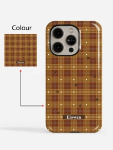 Customized Colorful Plaid Star Pattern Phone Case, Fully Covered Glossy Protective Hard Shell Cover Suitable For IPhone 11/12/13/14/15/16 17 Pro Max - Multicolor - View 4