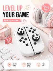 2 件黑白足球图案拇指握把帽操纵杆帽兼容 Switch NS/Switch OLED/Switch Lite 硅胶帽游戏机 Joycon 按钮帽操纵杆配件，与 Switch 玩家兼容的最佳礼物 - 彩色 - 查看 5