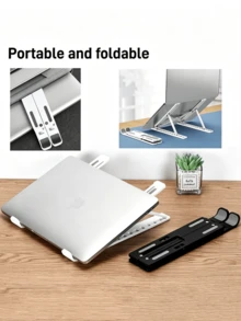 1pc 6-Level Adjustable Angle Laptop Stand - Compatible With Most Laptops, Height Adjustable; Portable Laptop Stand; Extra Large Foldable Desktop Stand; Ergonomic Design Tablet & Phone Holder With Stand Base, Office Desk Accessory - Laptop Stand - View 4