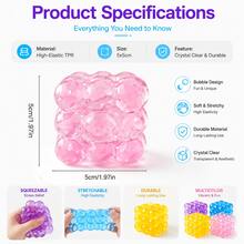 1pc Random Color 3D Bubble Squeeze Ball, Super Elastic Crystal Clear Squeeze Fingertip Toy, Stress Relief Tennis Ball, Sensory Anxiety Relief Toy For Adults And Children, Fun Venting Toy For Office, Classroom, Home, Ideal For Stress Management - Multicolor - View 7