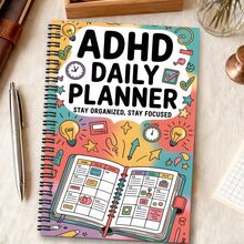 Planning Pads 1 Adult And Women's ADHD Planner - Undated Daily, Weekly, Monthly Organizer, Including Pomodoro Planning, To-Do Lists, Focus Tracking - Color-Coded Neurodivergent Notebook, Bullet Journal Style, For ADHD Management And Productivity Improvement (Short Version) - 1 Set - View 5