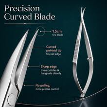 High Quality Stainless Steel Russian-Style Nail Care Scissors, Non-Slip Ergonomic Design, Sharp Slim Blades Suitable For Nail Care, Manicure Supplies, Manicure Tools, Nail Art Tools, Nails, Tools For Nail Stickers, Gift For Family, Friends, Lover, Mother's Day - Silver - View 3