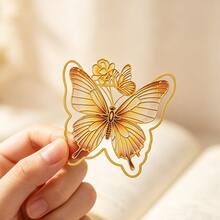 Exquisite Gradient Butterfly-Themed Metal Bookmark Clip, Decorated With Mini Butterflies And Flowers. It Is A Reading Accessory Gift Perfect For Literature And Nature Lovers. - One Size - View 8
