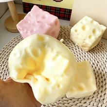 Oversized Cheese Squeeze Toy, Fluid Cube Cheese Squeeze Toy, Slow Rebound Moldable Creative Tofu Ball, Square Cheese Squeeze Stress Relief Toy, Suitable For Teens And Adults, Super Hard Jelly-Like Squeeze Ball, Sensory Stimulation, Stress Relief, Birthday Party Gift, Christmas Stocking Stuffer - Multicolor - View 6