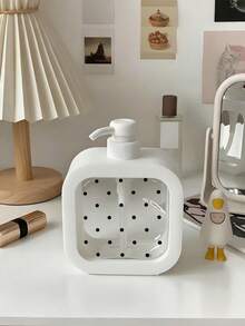 Polka Dot Pattern Transparent Press-Type Bottle, Refillable Shampoo, Body Wash, Hand Soap, Minimalist Bathroom Decor, Perfume Refillable Bottle, Travel Bottles - View 5