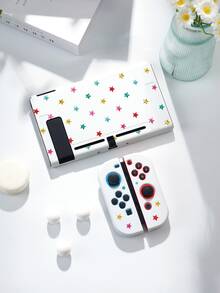 1个彩色星形图案保护壳/保护套，兼容Switch2 (2025)、Switch NS、Switch OLED、Switch Lite，Switch2/Switch配件套装，含收纳袋，Switch玩家最佳礼物 - 彩色 - 查看 2